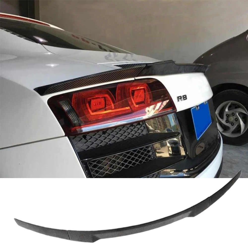 Для Audi R8 углеродное волокно автомобиль спойлер на задний багажник, Крыло загрузки губ для Audi R8- купе только 3 шт. Стиль
