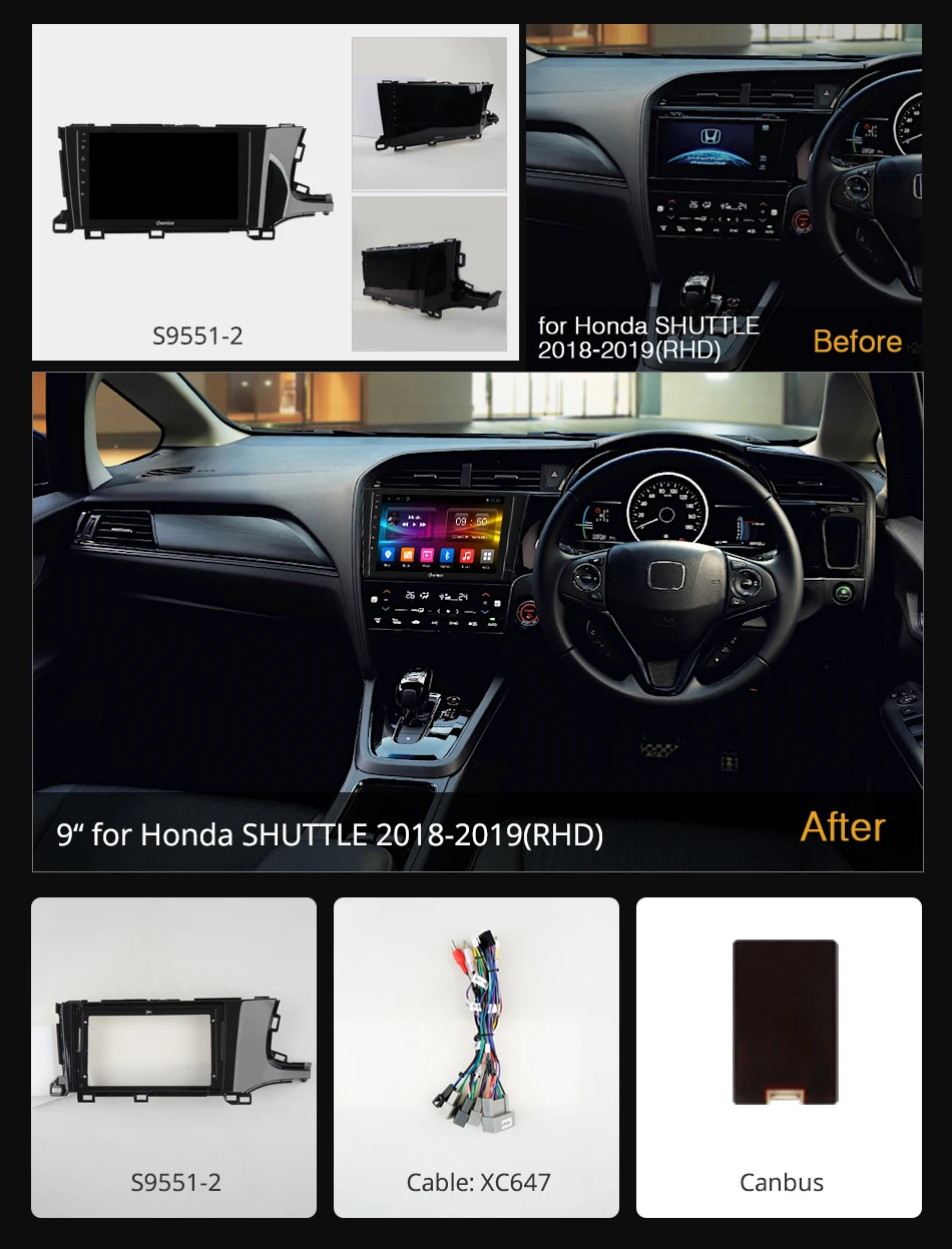 360°Panoramic Android 9,0 4+ 64G gps радио CarPlay SPDIF DSP Автомобильный мультимедийный плеер для Honda Shuttle RHD