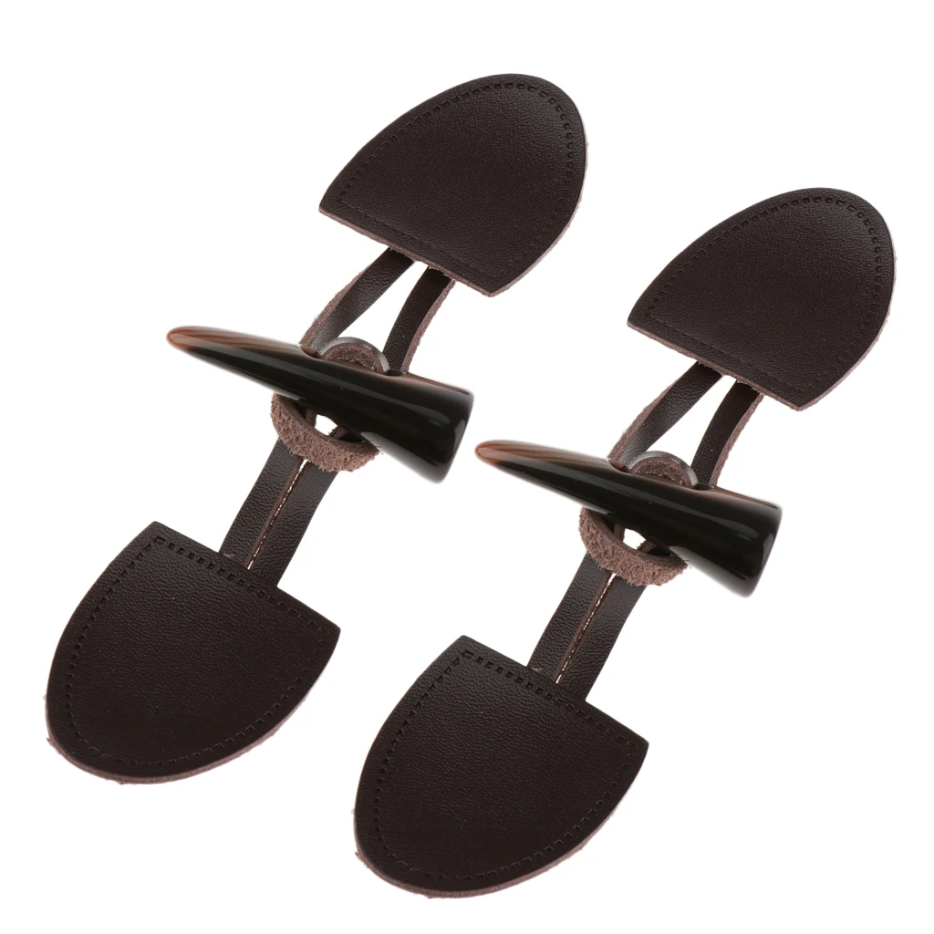 Sew-On PU Leather Toggles Buttons with Resin Horn Closures for Jackets Coats Bags Other Decorative Objects , 2 Sets