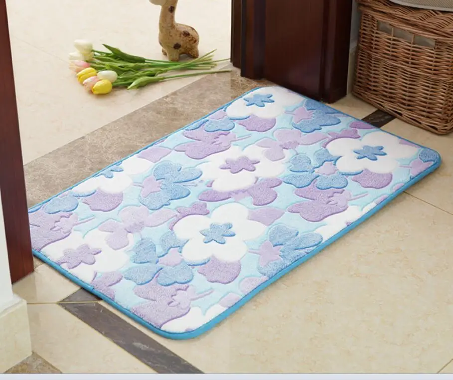 Blue Коврики для ванной, коврик для кухни, коврик для ног, коврик для ванной комнаты, коврик для гостиной, Противоскользящий коврик, коврик для пола, водопоглощающий Мягкий Ковер - Цвет: Blue