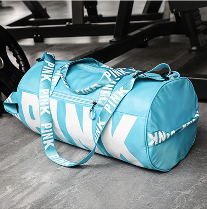Спортивная сумка для фитнеса, путешествий, Женская водонепроницаемая сумка, дорожная сумка для упражнений, вместительная розовая Наплечная Сумка с буквами, сумка для йоги, фитнеса