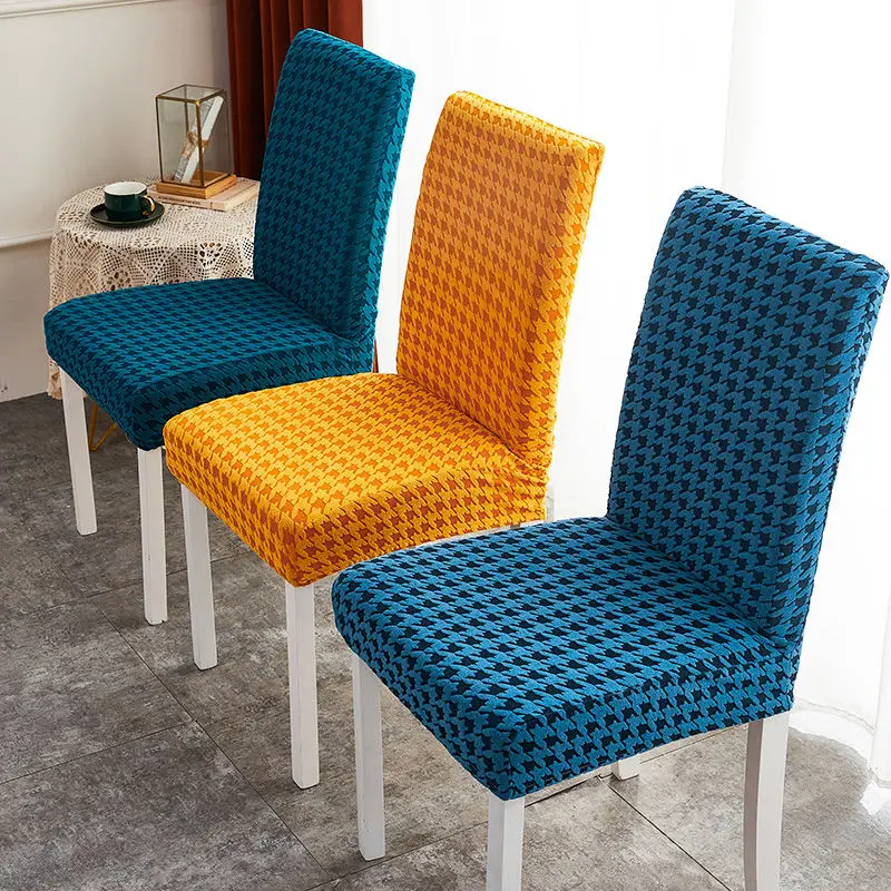 Thickened plaid chair cover elastic universal living room hotel dining