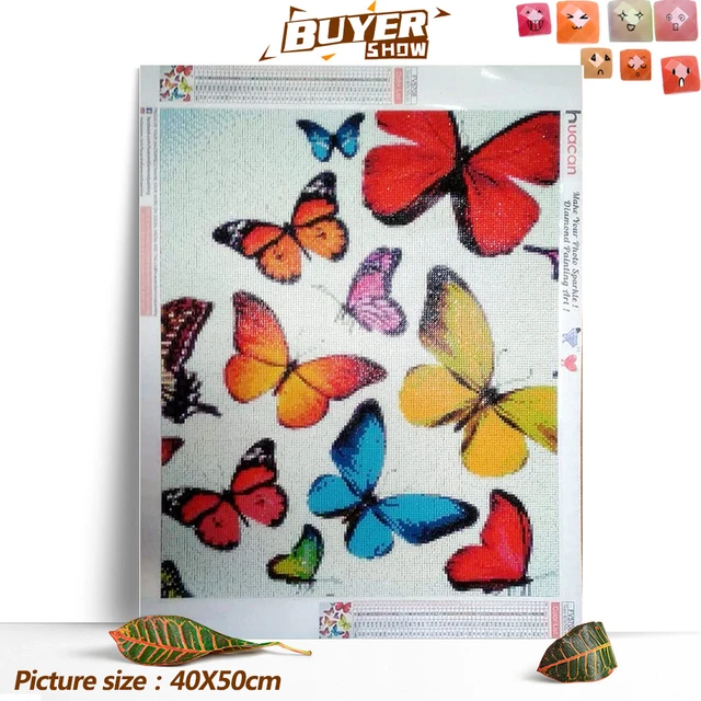 Huacan DIY Diamond Painting Butterfly And Flower 5D Full Square Rhinestone Diamond Embroidery  Mosaic Cross Stitch Home Decor 4