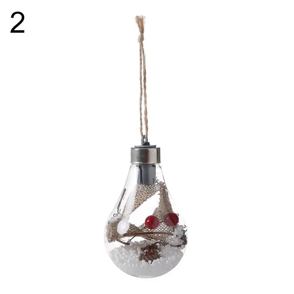 LED Hanging Light Christmas Tree Ball Plastic Luminous Wedding Ornament Party Hotel Gift Clear Luminous Ball Beautiful