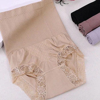 

Nylon Breathable Women's Body Shaper Slimming Underwear Lace Seamless Butt Tummy Belly Control Panty High Waist Shaping Panties
