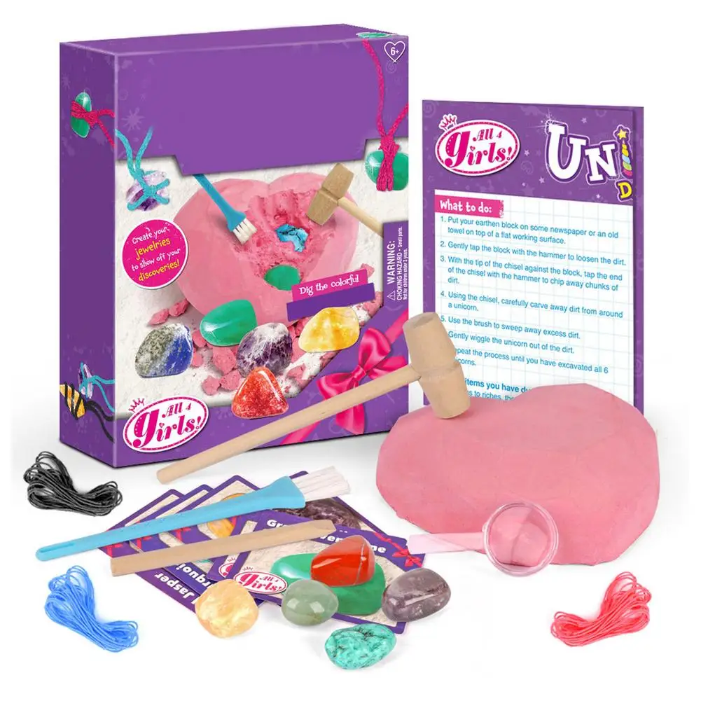 Gemstone Dig Kit Mining Digging Gem DIY Toy Rocks Collection Handmade Toys Science | Игрушки и хобби