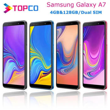 

Samsung Galaxy A7(2018) Original 4G LTE Android Mobile Phone Octa Core 6.0" Dual SIM 3 Rear Cameras RAM 4GB ROM 128GB Exynos NFC