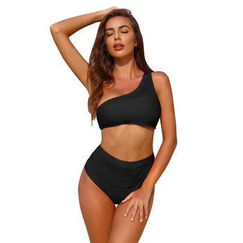 

Lybofly sexy bikinis sets 2020 mujer bathing suit One shoulder bandeau swimwear women biquinis push up female swimsuit Wire Free