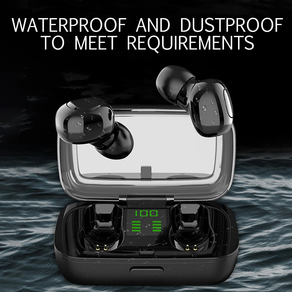 HD Sem Fio Headse цифровой дисплей TWS Bluetooth 5,0 беспроводные наушники-вкладыши Warterproo спортивные наушники с зарядным устройством