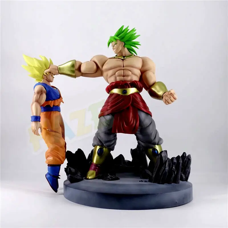 Dragon Ball Z Super Saiyan Broli VS Goku окрашенная ПВХ Фигурка Статуя Модель Коллекция Аниме Фигурки игрушки куклы 38 см подарки