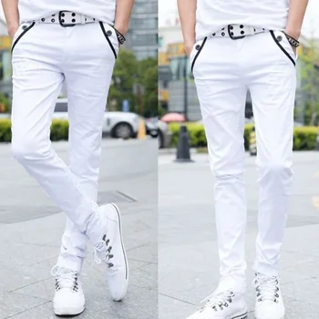 

Hot 2019 Men Formal Business Pants Slim Casual Straight Leg Trousers Comfy Stretch Pockets Fashion Solid Color Casual Pants