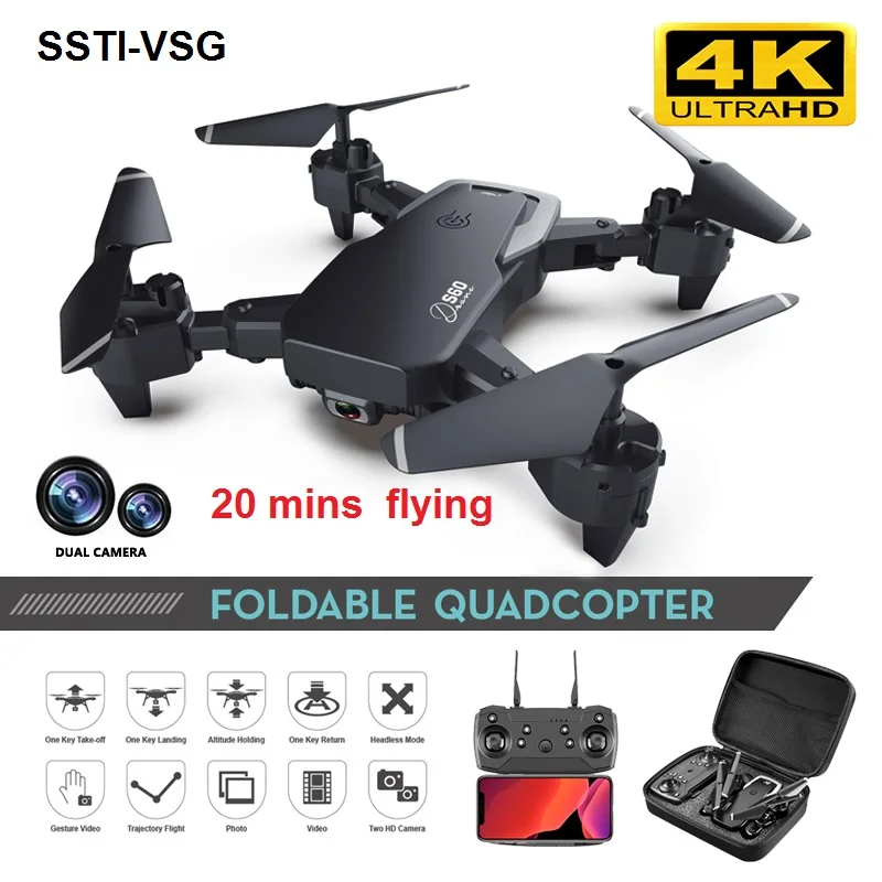 FPV mini drone 4K с двойной камерой hd quadcopter gesture control 50X zoom RC dron игрушки для подарка VS M69 XS809HW