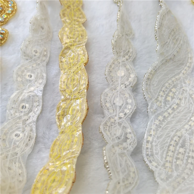 Rhinestones Crystal Dress Applique silver beaded trim wedding dress rhinestone lace Iron On Sew On Applique DIY 1 Yard sewing rhinestones glass crystal rhinestones