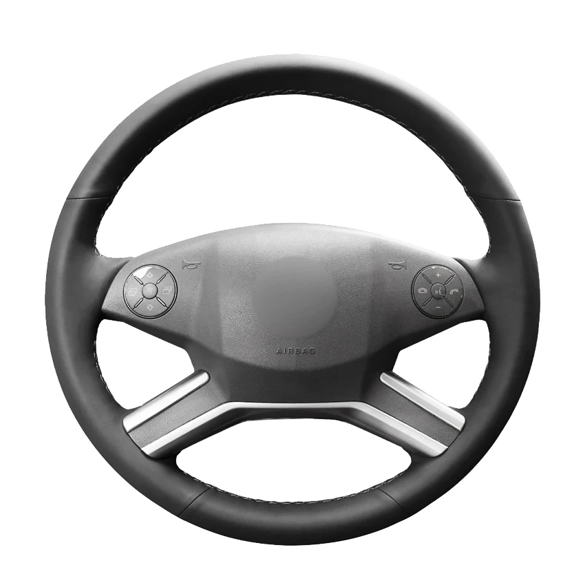 

Черная натуральная кожа ручная работа ручная вышивка крестом чехол рулевого колеса автомобиля для Mercedes Benz M-Class 2009-2011 r-класс 2010-2017 gl-класс 2010