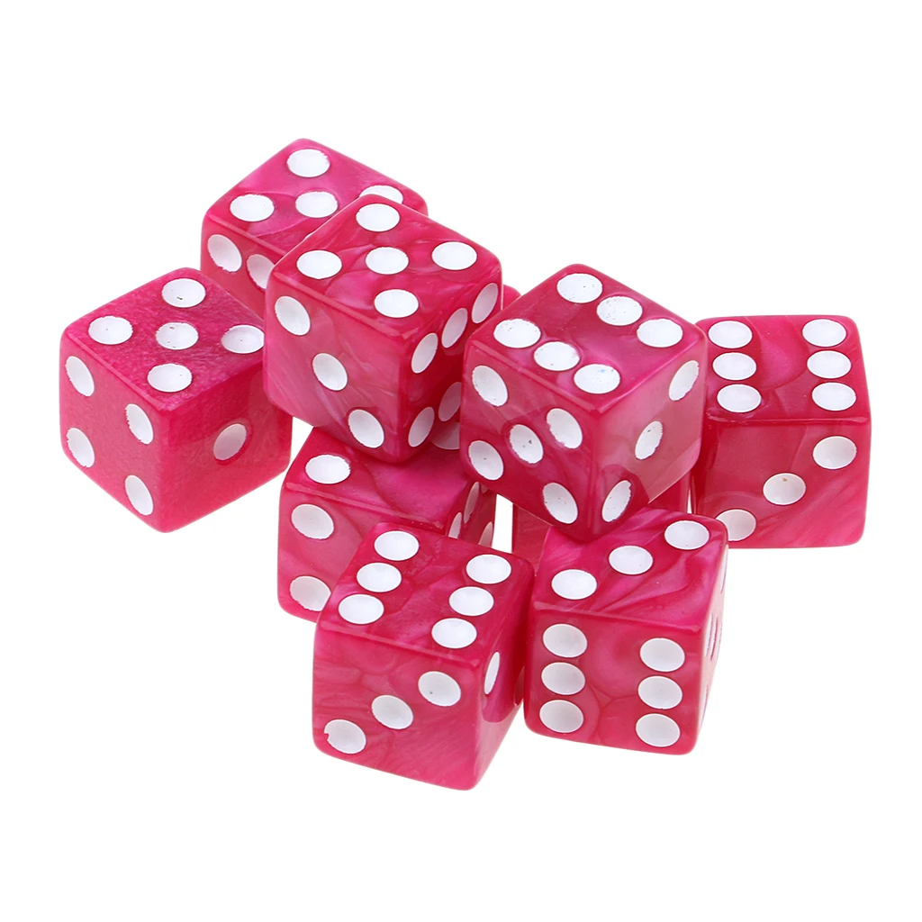 10Pcs 16mm/0.63'' D6 Dices Six Sided Square Dies Toy for Pub Funny Game Accs