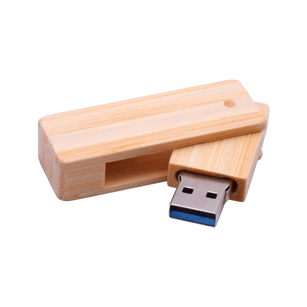 Bamboo Пользовательский логотип,, деревянная Вращающаяся USB ручка-накопитель(более 10 шт., бесплатный логотип), USB 3,0, 8 ГБ, 16 ГБ, 32 ГБ, 64 ГБ, флешка, USB флеш-накопитель - Цвет: Bamboo