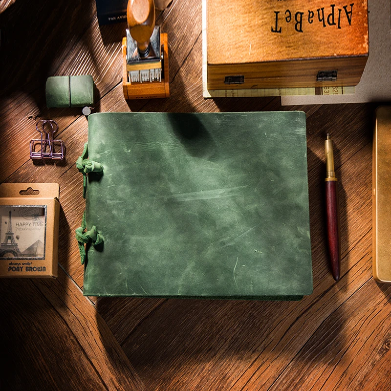 

A5 Genuine Leather Cowhide notebook handmade vintage Sketchbook painting book travel journals diary 6 colors