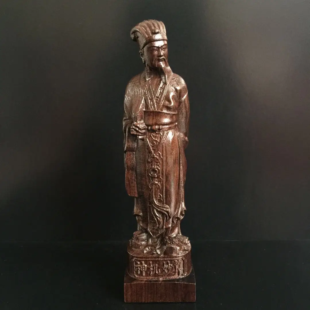 

Chenxiang wood carving Zhuge Liang decoration solid wood carving decoration Kongming living room home furnishing crafts