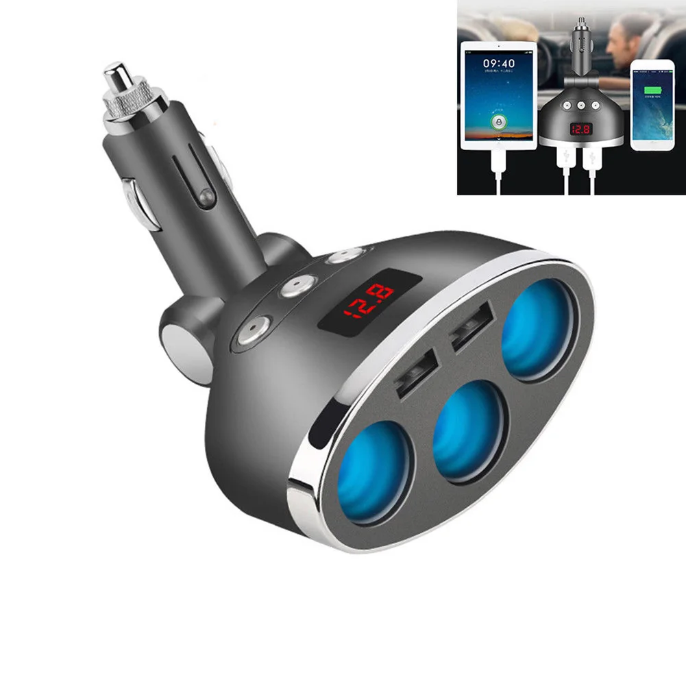 3 сдвоенная розетка Универсальная автомобильная USB зарядка защита цепи электронная Вилка питания прикуриватель DC 12V удлинитель автомобиля
