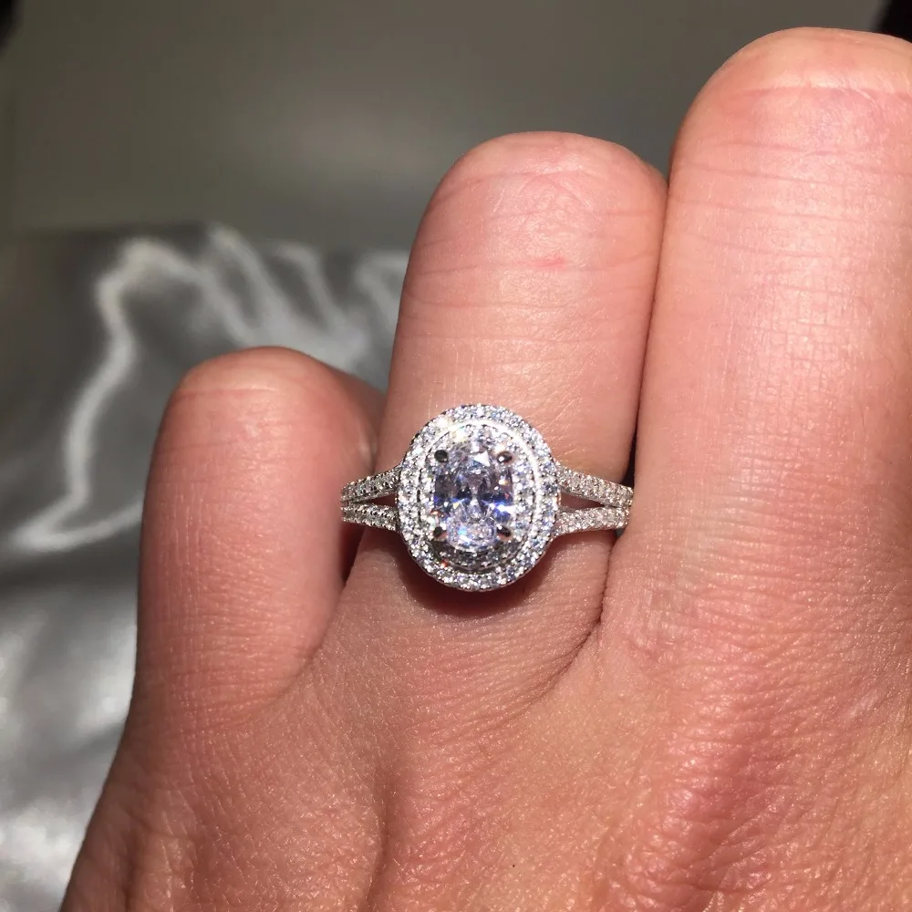 Женское кольцо из серебра 925 пробы с бриллиантами|diamond jewelry|cushion cut engagementjewelry wedding