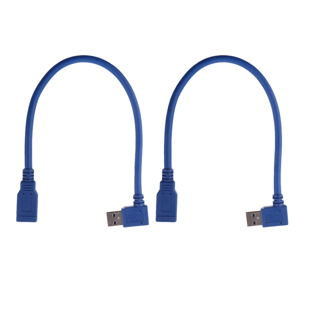 2x прямоугольный USB 3,0 Мужской и Женский удлинитель шнур(1 футов 30 см