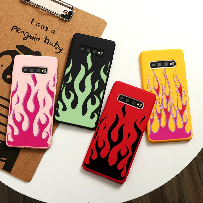 Fire Flame Case For Samsung A30 A40 A50 A70 A10 A10S A20e J4 J6 A6 Plus A9 A8 A7 2018 A5 J5 J3 J7 J2 Prime 2017 2016 Cover | Мобильные