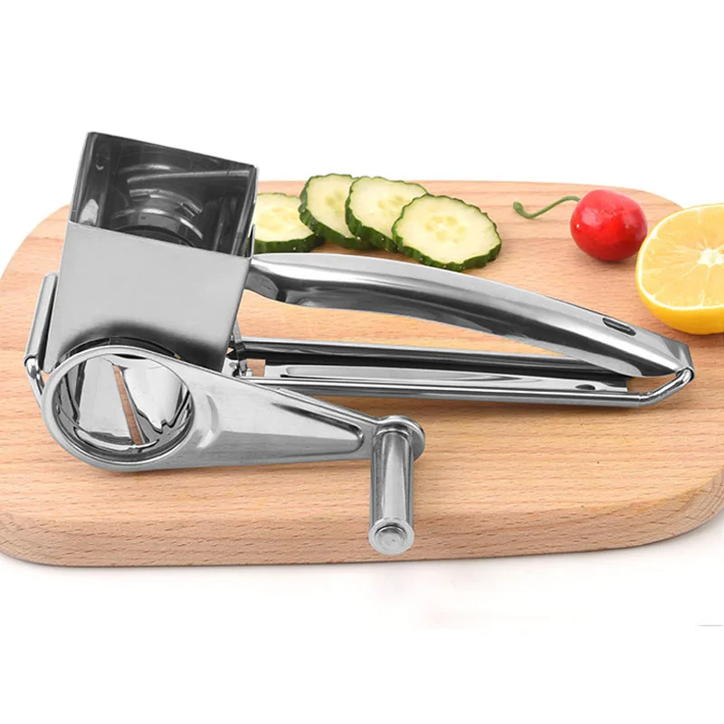 304 Stainless Steel Cheese Grater with 3 cutters Household Kitchen Hand Rotation Creative for cheese nut baking tools — view 6