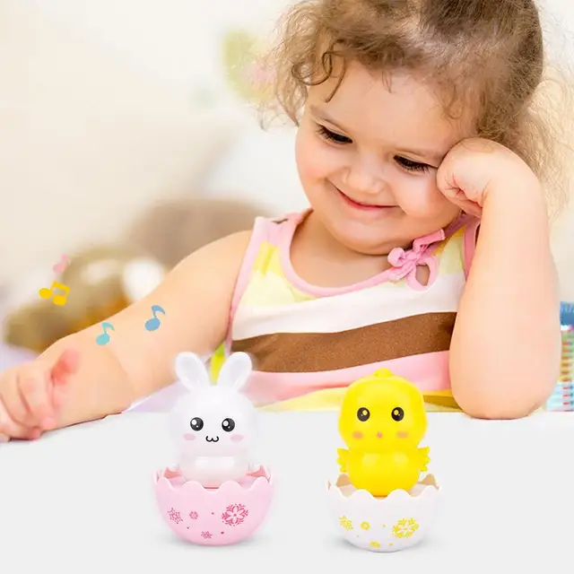 Infant Newborn Toys Sensory Tumbler Toys For Kid Ring Bell Cute Roly-poly Educational Rattle Infant Development Toys For Babies 2