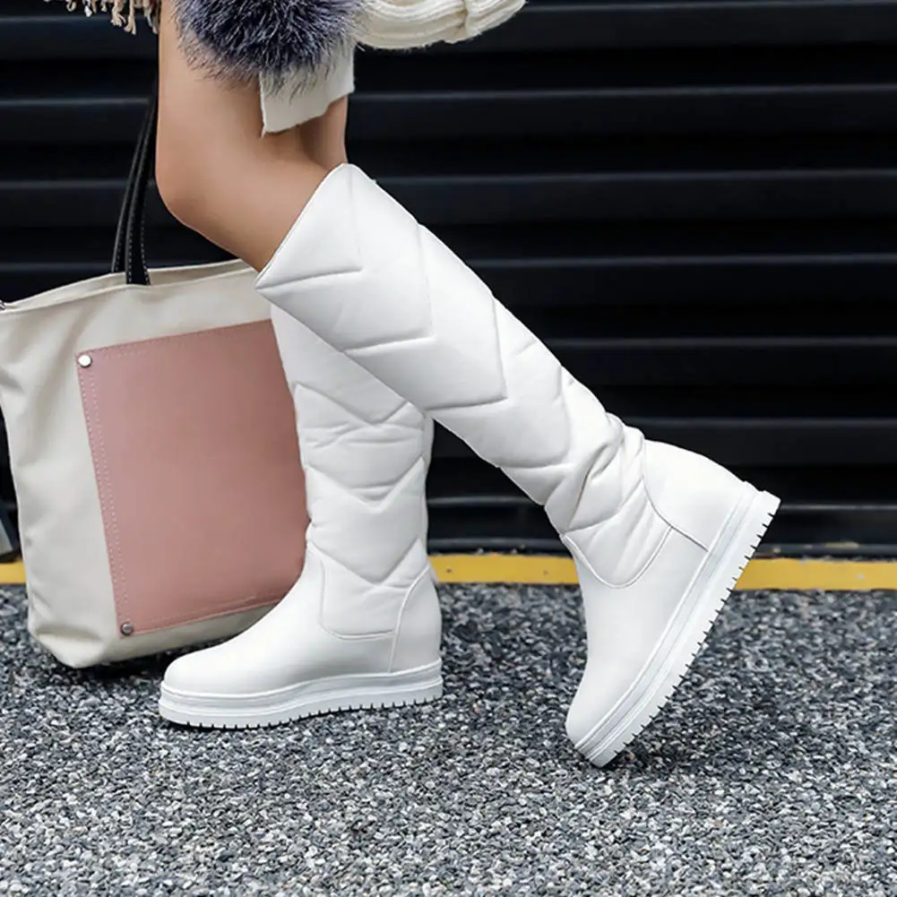 SARAIRIS Large Size 34-43 New Waterproof Snow Boots Lady Height Increasing Shoes Woman Non-slip Winter Fur Knee High Boots Women