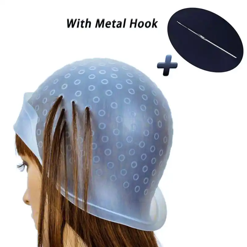 1 Pcs Blue White Pink Professional Reusable Hair Coloring Highlighting Cap Hook Hair Salon For Women Girls Dyeing Hair Aliexpress