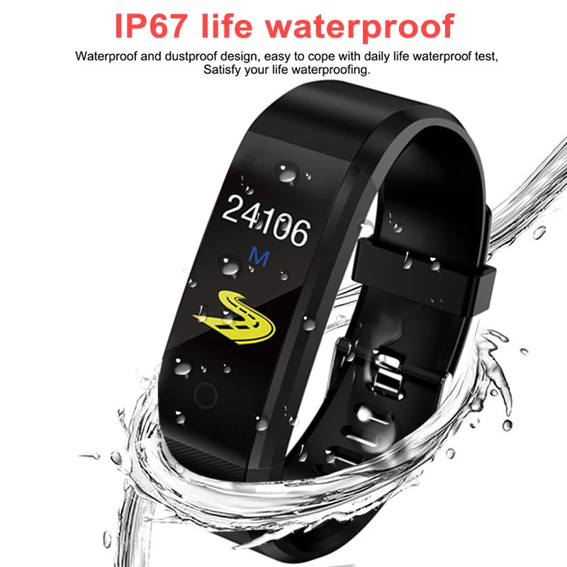 

Hot Sale Health Bracelet Heart Rate/Blood Pressure/Pedometer Smart Band Fitness Tracker Wristband Smart Watch Men Sport Watch