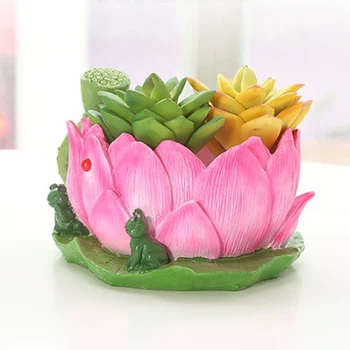 

Home Planter Desktop Flower Pot Lotus Shaped Succulent Plant Pot Container