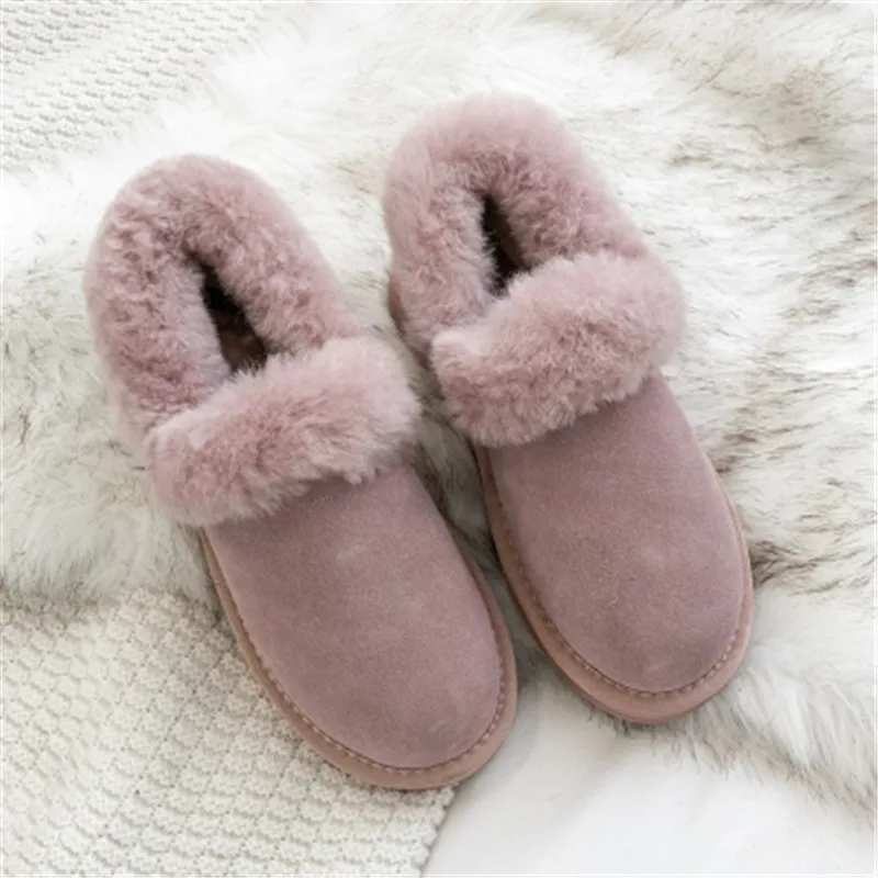 Botas mujer; женская обувь; зимние ботинки с круглым носком; Женские однотонные повседневные теплые зимние ботинки; chaussures femme - Цвет: as pic