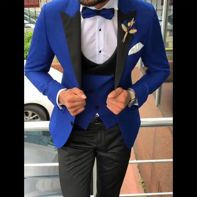 New Fashion Royal Blue Velvet Men Wedding Suits Shawl Lapel Groom Tuxedos Custom Made Mens Suits For Wedding Prom Party Jacket Vest Pants Dress Men Formal Dress Men From Lindaxu90 74 33 Dhgate Com