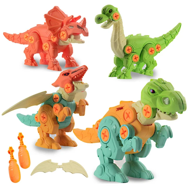 A set of Dinosaur Model Children's Educational DIY Assembly Dinosaur Toy Disassembly Screw Animal Model Set Assembly Toy 4