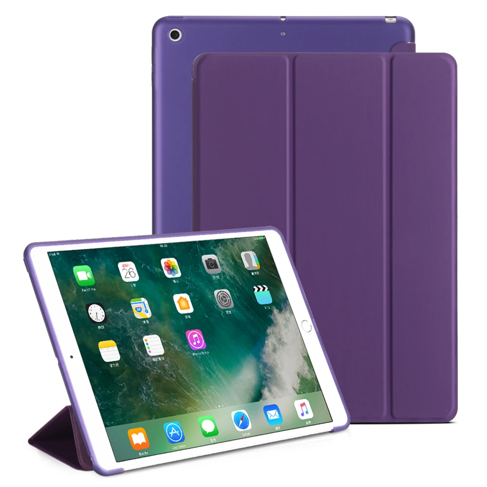 AIYKEXIN чехол для ipad 5-го 6-го поколения из искусственной кожи чехол для ipad мягкая задняя смарт-крышка Подставка для ipad 9,7 чехол - Цвет: purple