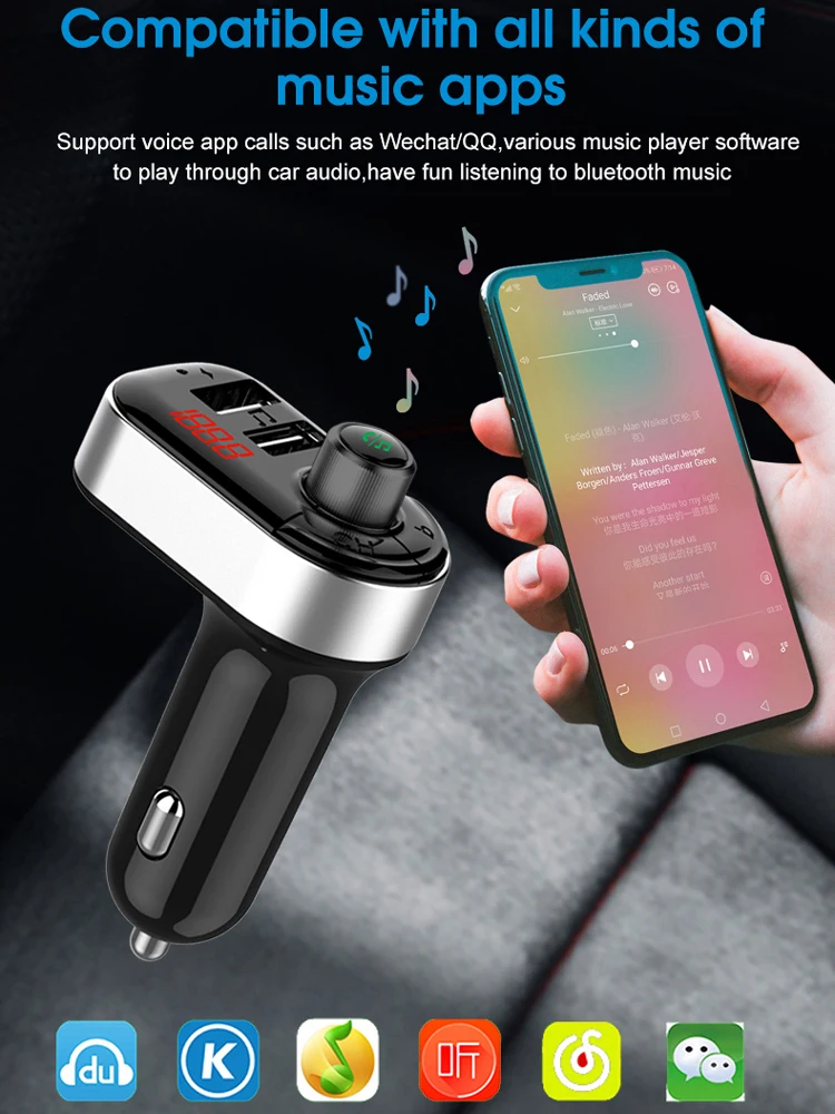 Многофункциональный Bluetooth FM трансмиттер автомобильный комплект mp3-модулятор