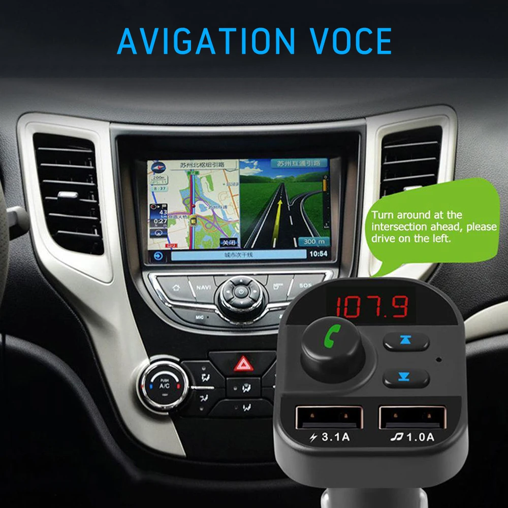 Автомобильный Bluetooth V5.0 комплект fm-передатчик беспроводной громкой связи аудио приемник TF U диск MP3 плеер 2.1A двойной USB телефон автомобильное зарядное устройство