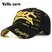 YOYOCORN, потертая шляпа, для папы и женщины, Snapback, головные уборы, для мужчин, модная, винтажная, с буквенным принтом, хлопковая кепка, Мужская бейсболка