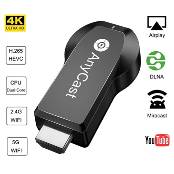 

5G/2.4G TV Stick M100 4K Wireless HDMI Miracast DLNA Airplay WiFi Display Receiver Dongle for IOS Android PC