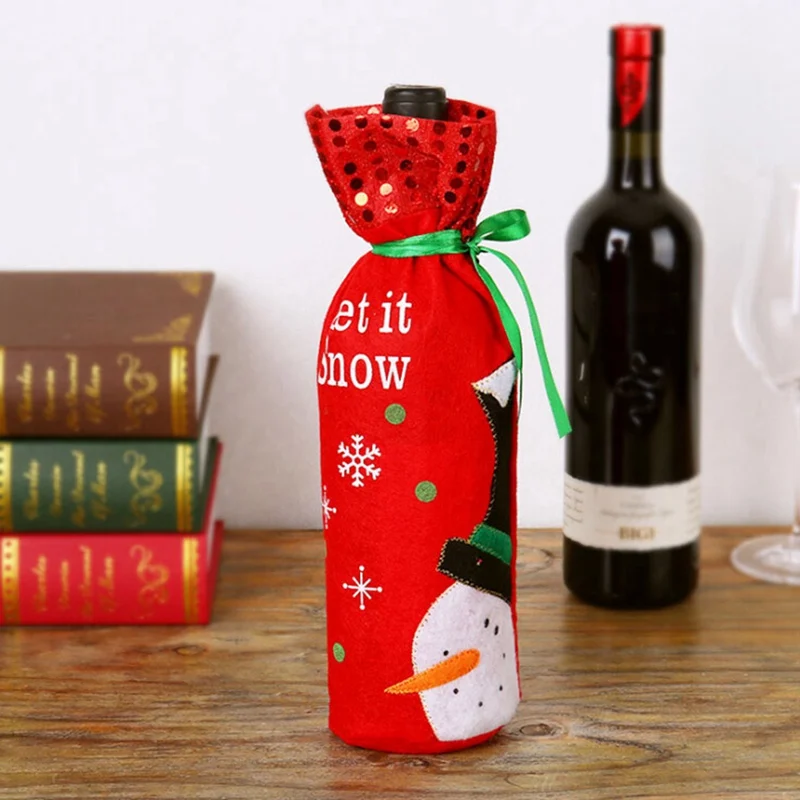 Рождественская крышка бутылки вина Декор набор покрытие для бутылки в виде Санта-Клауса упаковка кухня украшение на год Рождество ужин вечеринка