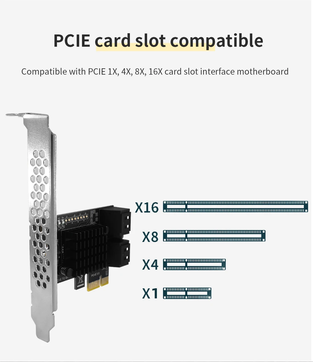 TISHRIC PCI-E SATA Controller Expansion Card - 6/8/10 Ports, ASM1166, PCI SATA3.0 Adapter Description Image.This Product Can Be Found With The Tag Names Adapter, Asm1166 6 ports, Asm1166 sata controller, Expansion card, Pci sata ide controller card