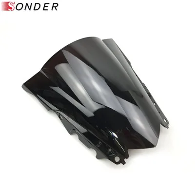 Лобовое стекло Ветер Экран для Yamaha YZF R25 R3 2013- 18 17 16 15 14 13 19 мотоцикл Экран дымчатое лобовое стекло для YZF-R3 YZF-R25 Запчасти - Color: Black