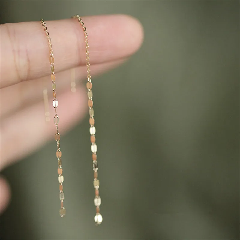 Lips O Word Chain Tassel Stud Earrings - Image 4