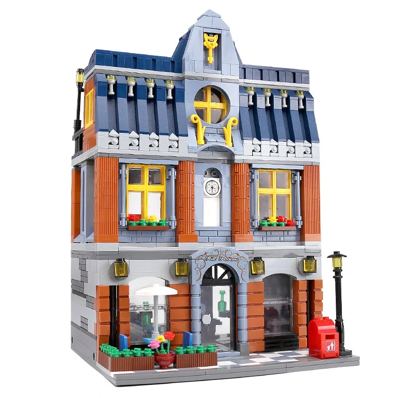 1367 шт MOC уличные строительные игрушки холм таверна Лев паба модель блоки сборка