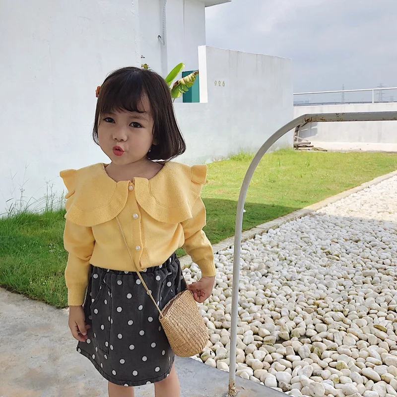 Baby Girls Cardigan Winter Autumn Ruffles Knitted Girls Sweater Party Baby Girls Sweater Coat Kids Toddler Cardigan Sweaters