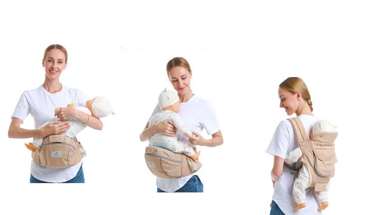 Breathable Baby Carrier Infant Baby Hipseat Sling Front Facing Kangaroo Ergonomic Baby Wrap Carrier Backpack for All Seasons