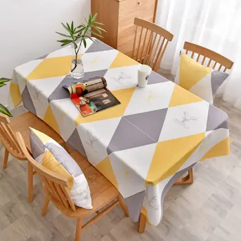 

Geometric Printed Tablecloth for Dining Table Waterproof Oilproof TV Cabinet Cover Cafe Table Home Decoration JS110C