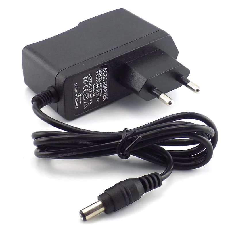 AC DC 5V 2A 2000mA адаптер питания штепсельная вилка EU US 100 V 240 конвертер 5 5x2 1mm для CCTV