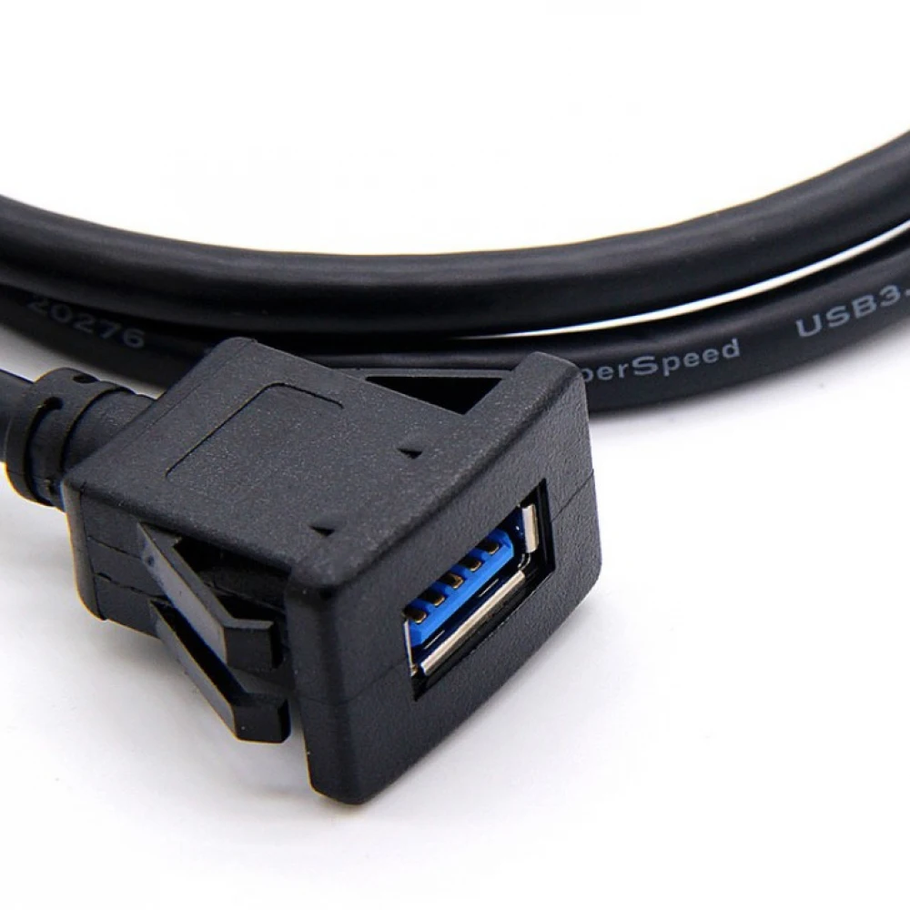 1 м квадратный одиночный порт USB 3,0 панель заподлицо удлинитель с пряжкой для автомобиля грузовика лодки мотоцикла приборной панели